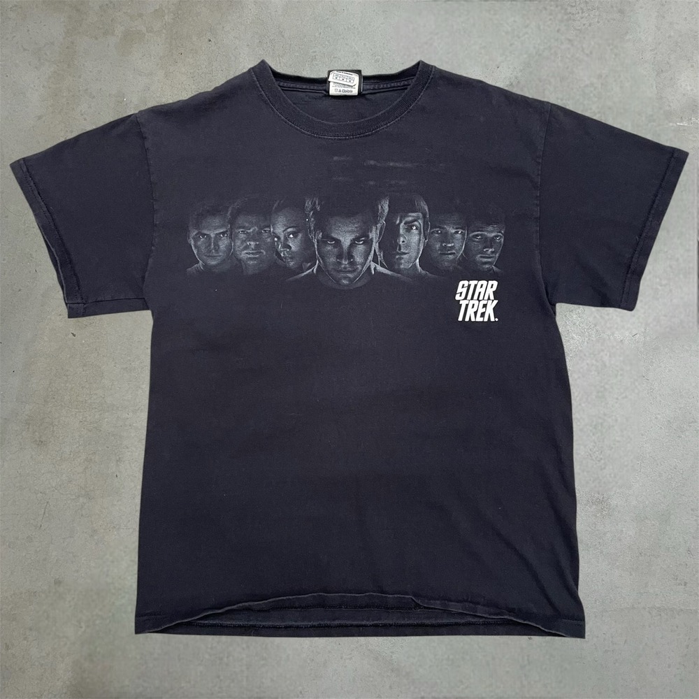 2009 Star Trek Movie Promo T-Shirt Mens Medium Black Crew Graphic Tee JJ Abrams